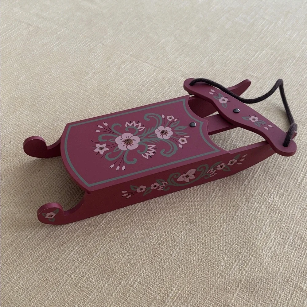 Muffy VanderBear Sleddin' and Skiddadlin' Winter Frolic Painted Wooden Sled